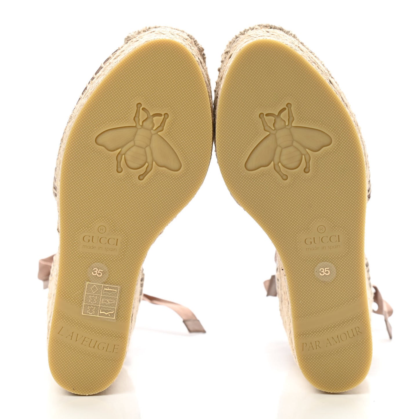 Nappa Matelasse GG Marmont Ankle Wrap Platform 35/120mm Espadrille Wedges 35 Porcelain Rose