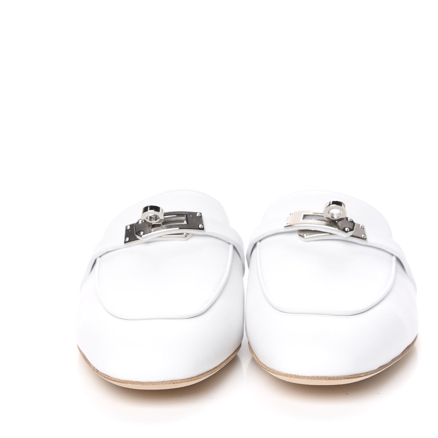 Hermes Calfskin Oz Mules 38 White 2 of 8