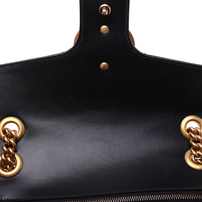 Gucci Calfskin Matelasse Small GG Marmont Shoulder Bag Black 11 of 19