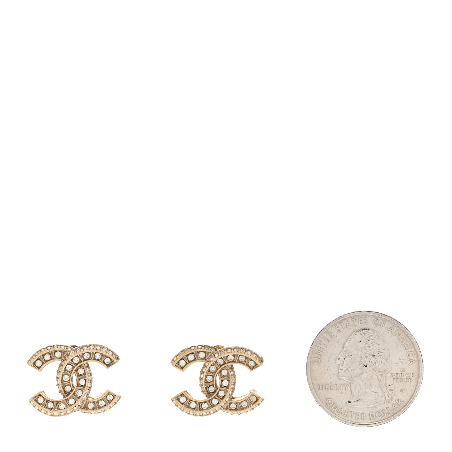Crystal Timeless CC Earrings Light Gold