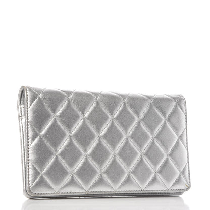 Chanel Metallic Lambskin Quilted Reissue Yen Wallet Silver 3 of 9