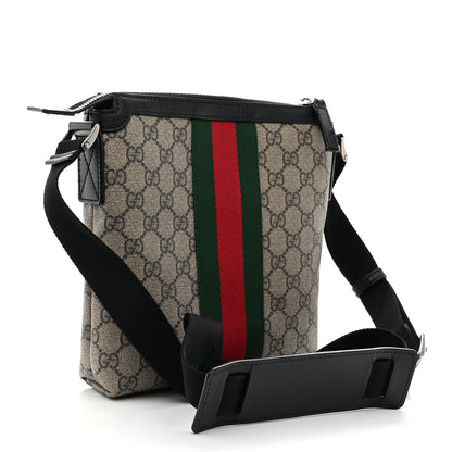 Gucci GG Supreme Monogram Web Messenger Bag Black 3 of 14