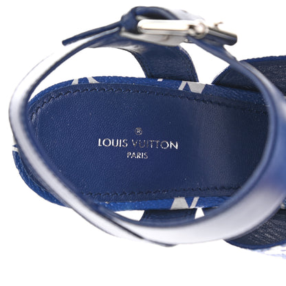 Louis Vuitton Monogram Escale Starboard Wedge Sandal 41 Blue 7 of 12