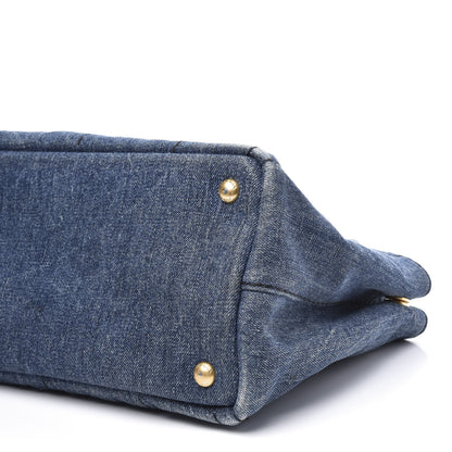 Prada Denim Logo Tote Avio 7 of 8