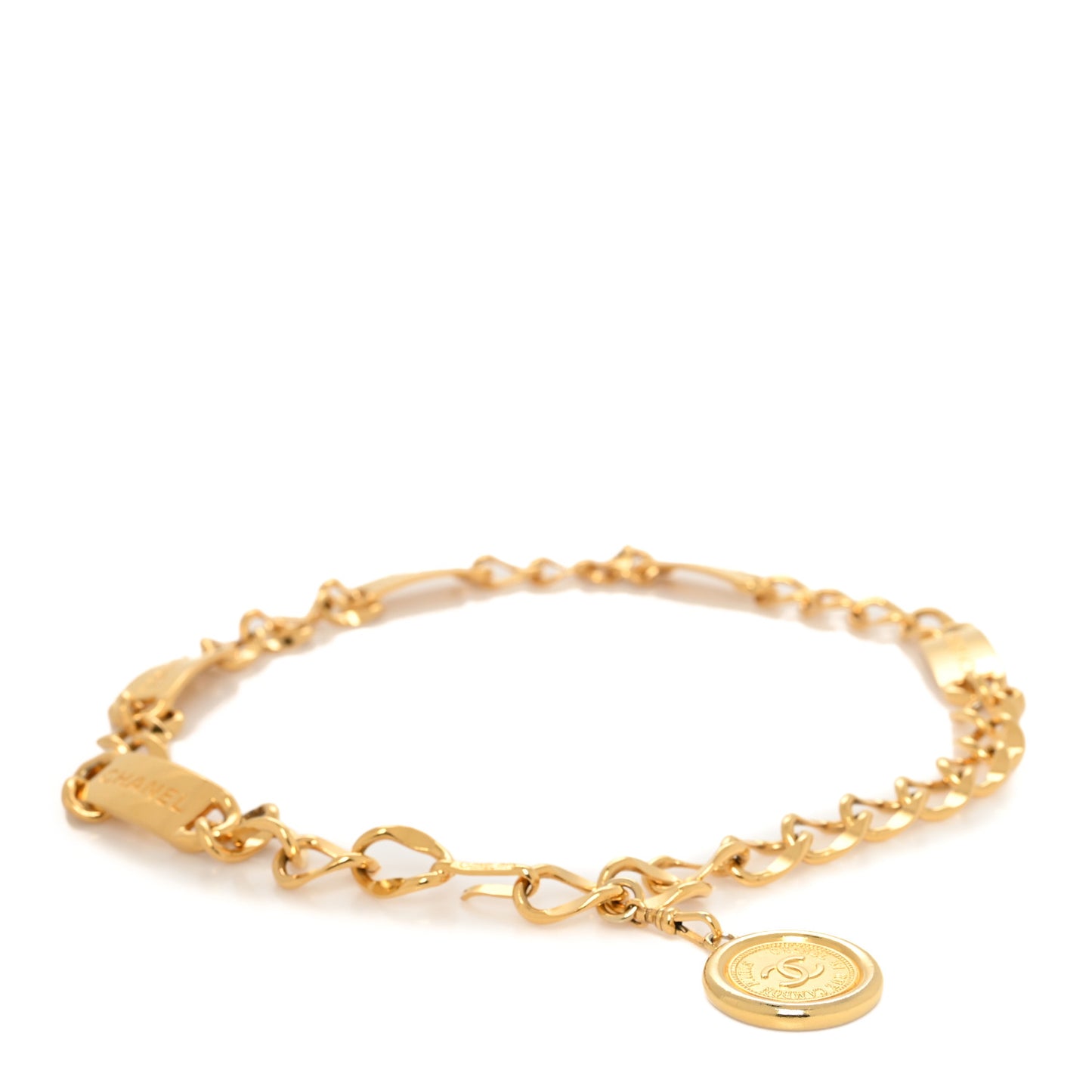 Chain CC Medallion Belt Gold