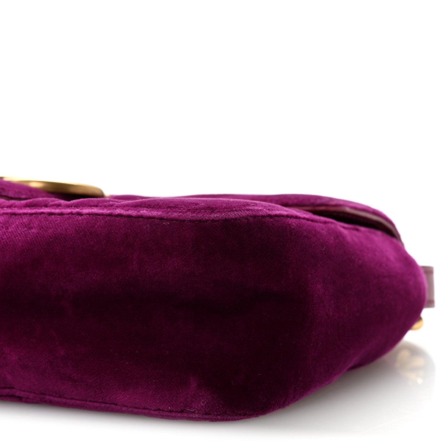 Gucci Velvet Matelasse Mini GG Marmont Shoulder Bag Fuchsia Violet Cyclamen 10 of 13