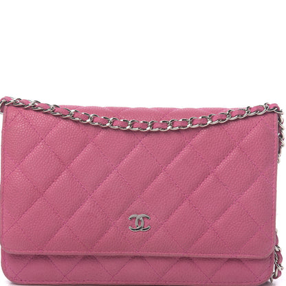 Chanel Iridescent Caviar Quilted Wallet on Chain WOC Pink 15 of 15
