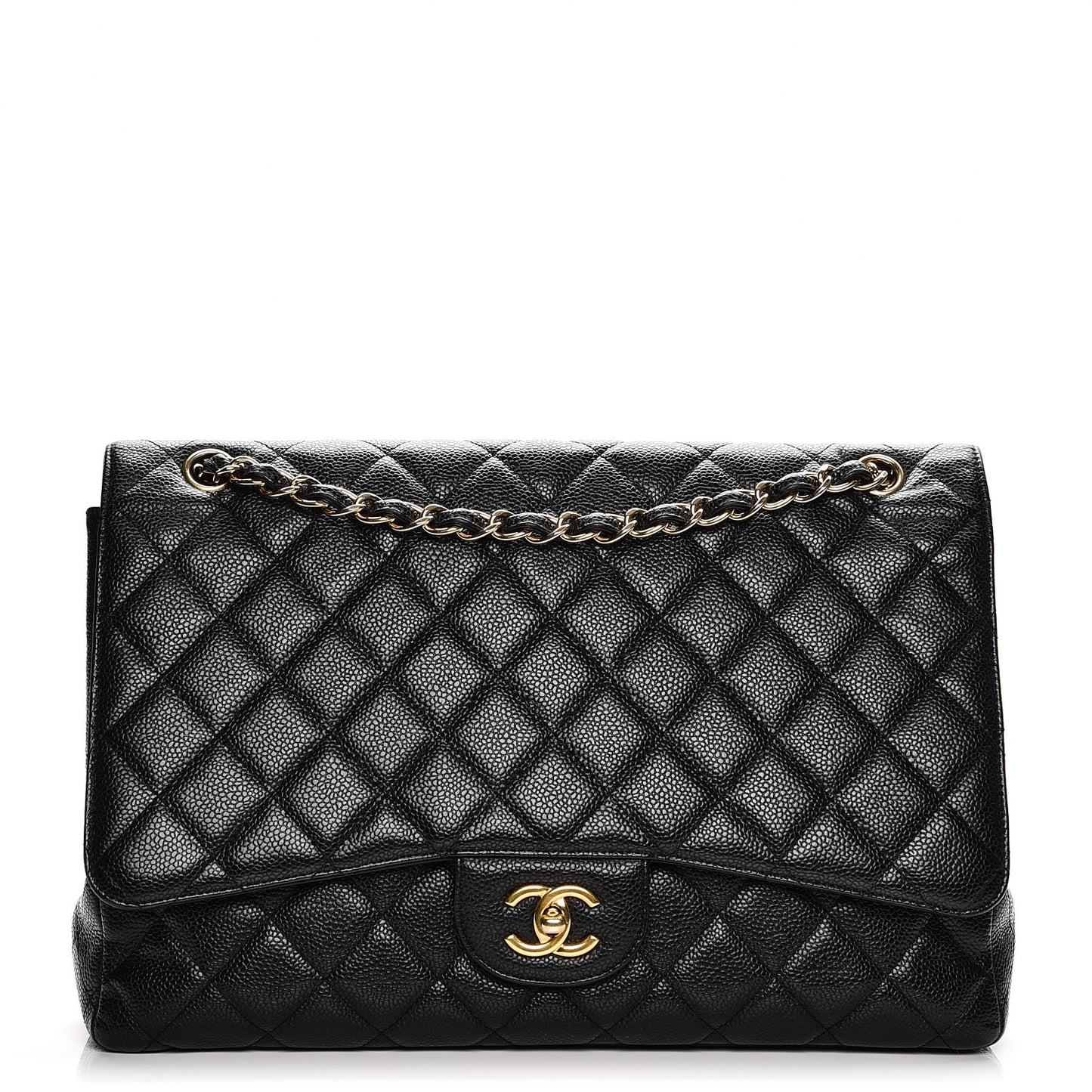 Caviar Quilted Maxi Single Flap Black