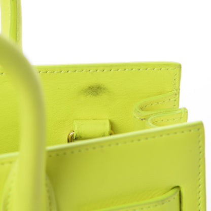 Saint Laurent Calfskin Nano Sac De Jour Neon Yellow 8 of 9
