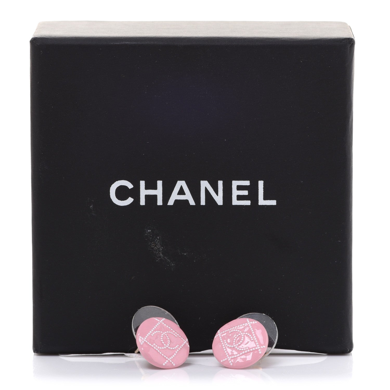 Chanel Resin Crystal CC Earrings Pink 5 of 5