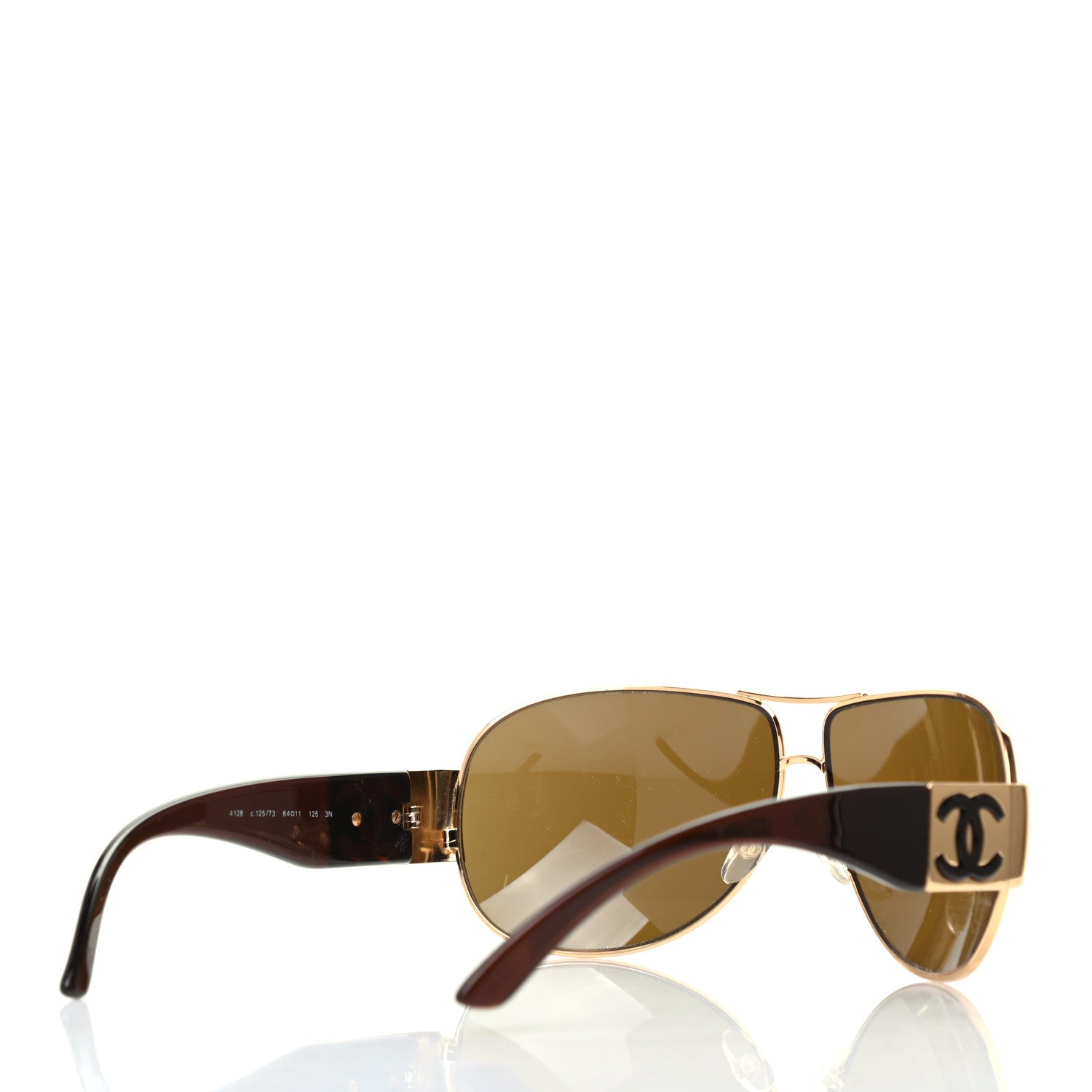 Chanel Metal Aviator CC Sunglasses 4128 Brown 4 of 9
