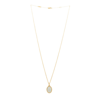 Van Cleef & Arpels 18K Yellow Gold Mother of Pearl Oval Pendant Necklace 3 of 5