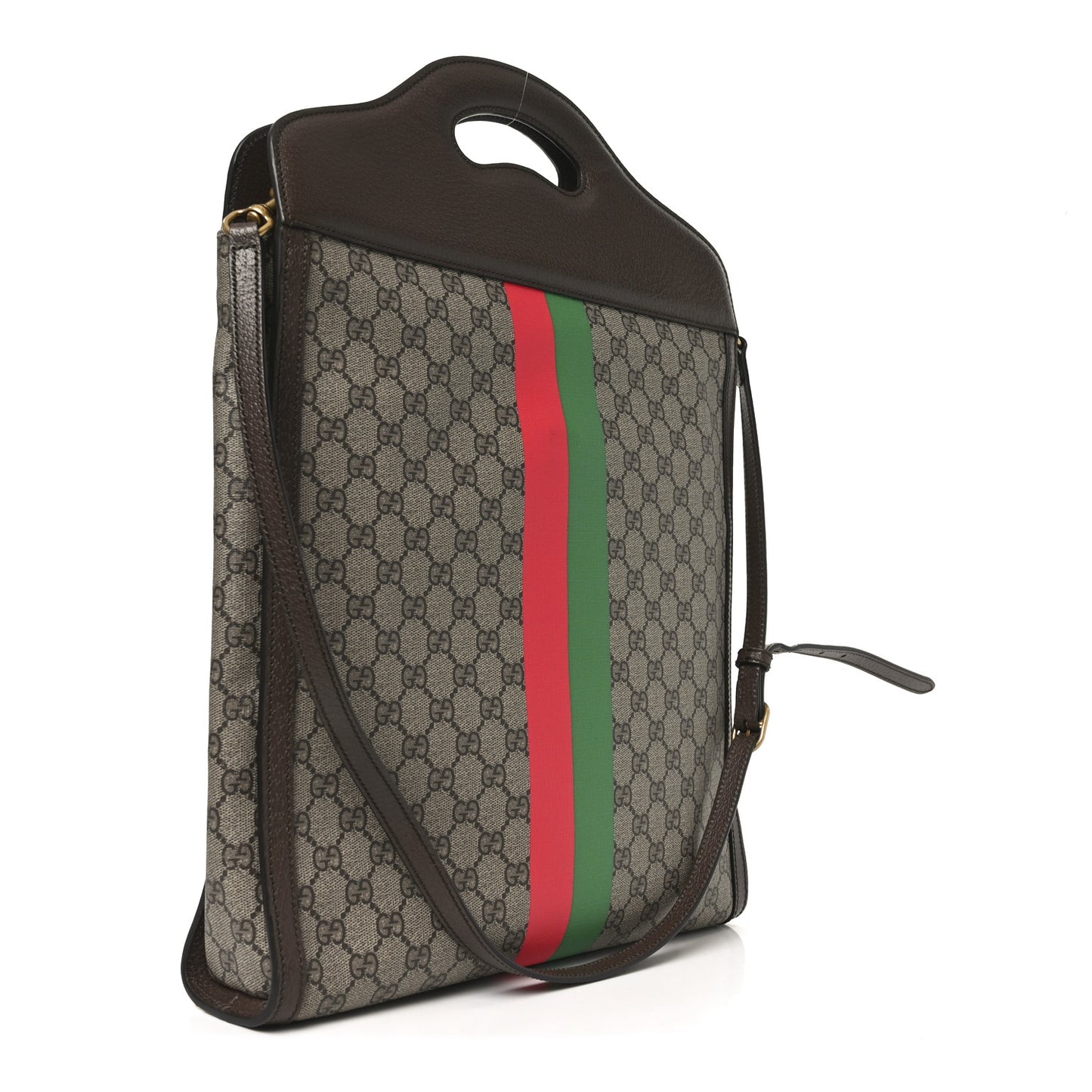 GG Supreme Monogram Textured Dollar Calfskin Web Gucci Tiger Slip Handle Tote Beige Ebony Live Red New Shamarock New Acero