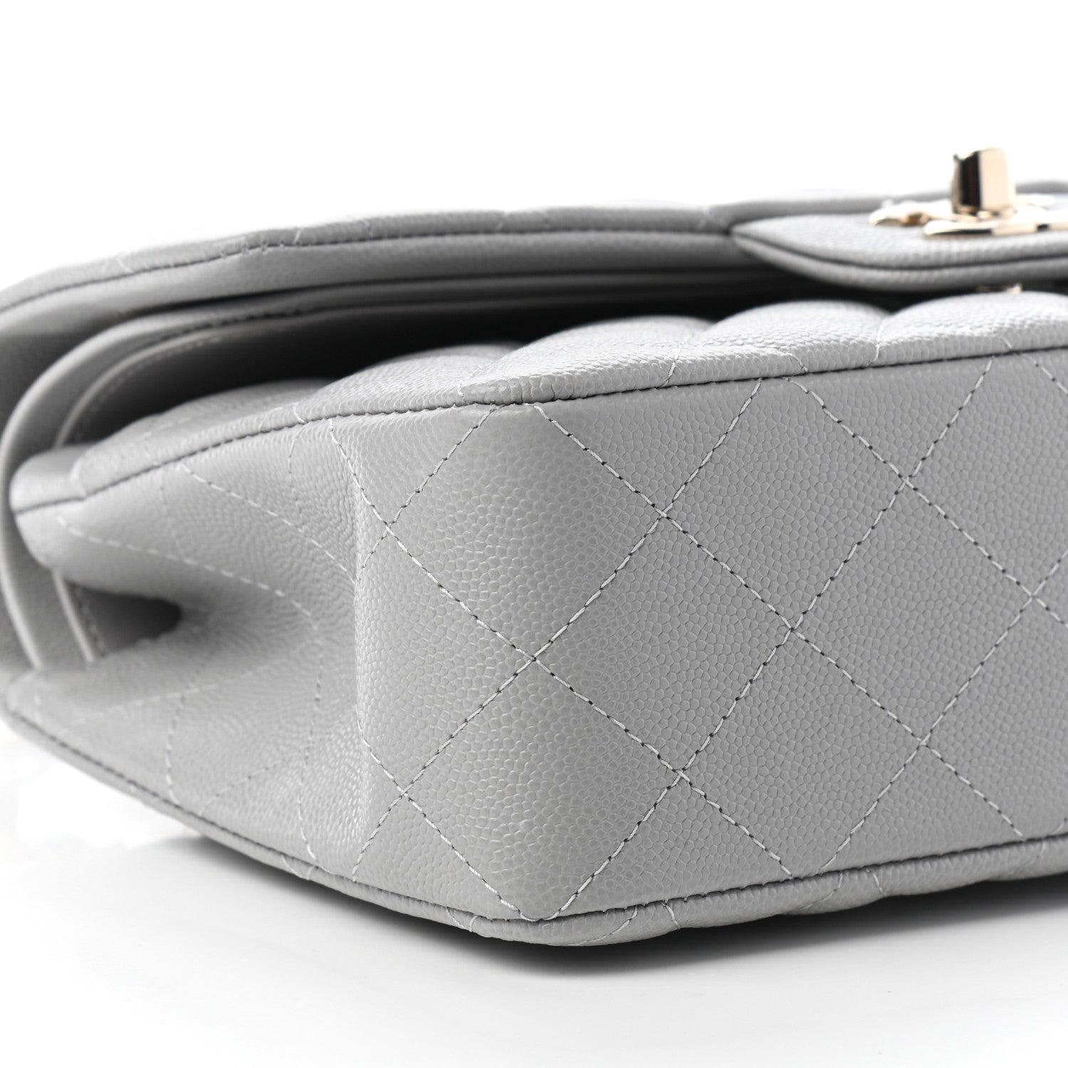 Chanel Caviar Quilted Small Double Flap Grey 8 of 10