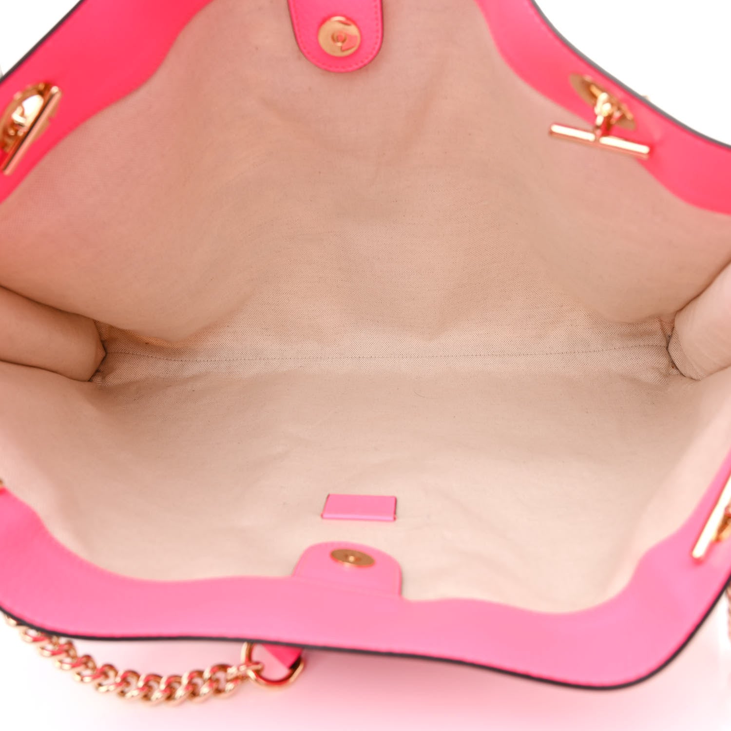 Gucci Canvas Flora Large Rajah Chain Tote White Multicolor Fuxia Fluo 6 of 16