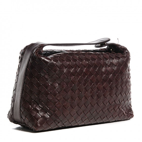 Nappa Intrecciato Large Cosmetic Case Ebano