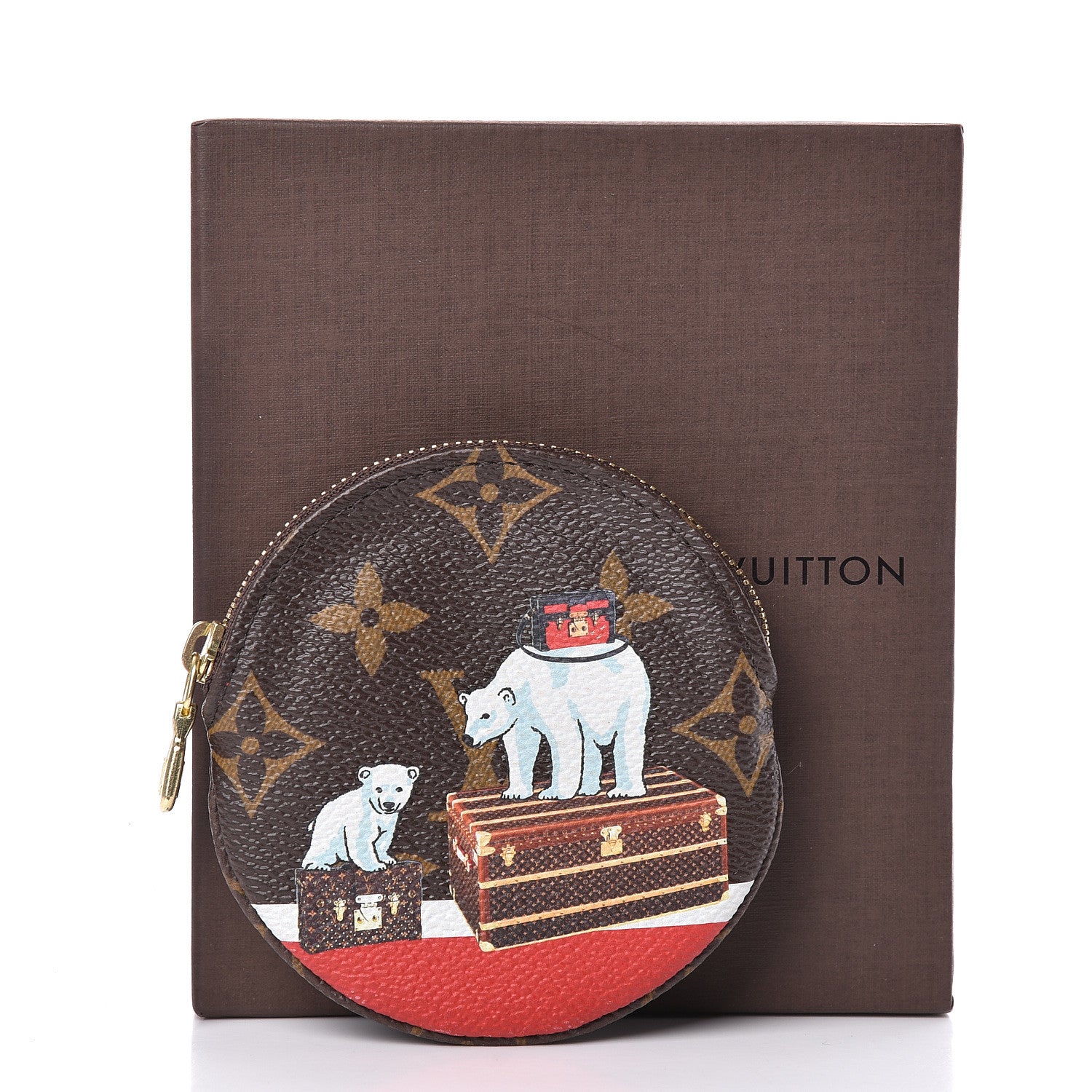 Louis Vuitton Monogram 2017 Christmas Animation Round Coin Purse 8 of 8