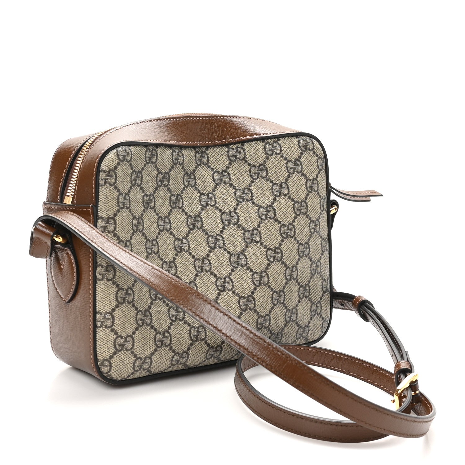 Gucci GG Supreme Monogram Small Horsebit 1955 Shoulder Bag Beige Brown Sugar 3 of 11