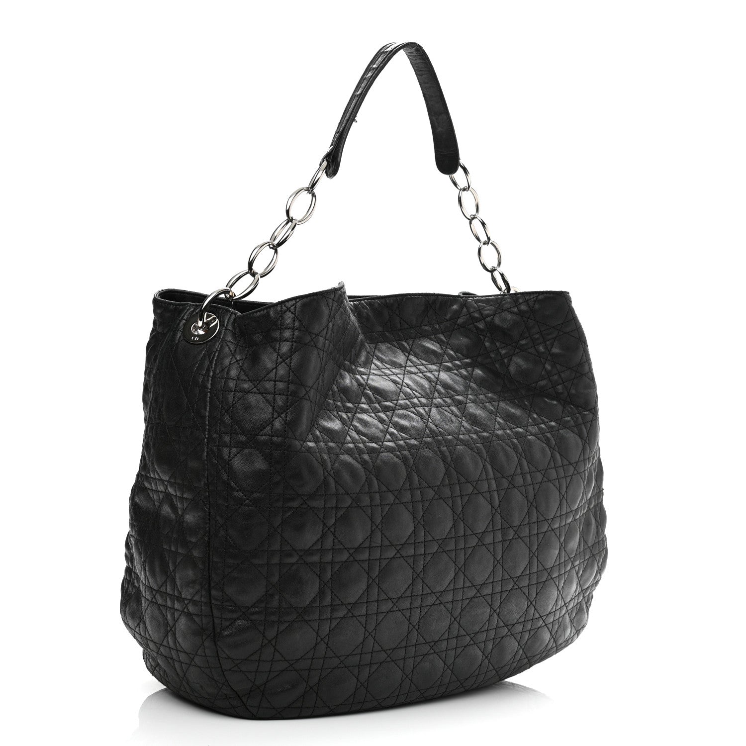 Christian Dior Lambskin Cannage Large Dior Soft Hobo Black 3 of 16