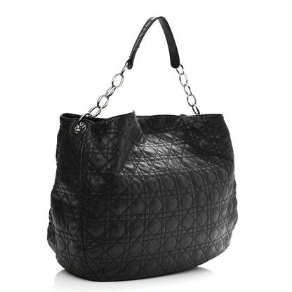 Christian Dior Lambskin Cannage Large Dior Soft Hobo Black 3 of 16