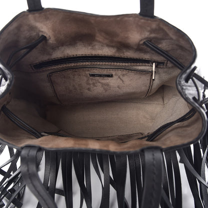 Miu Miu Nappa Fringe Trimmed Bucket Bag Black 5 of 9