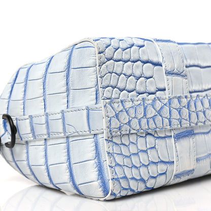 Louis Vuitton Crocodile Niloticus City Keepall Mat Meringue White Blue 7 of 8