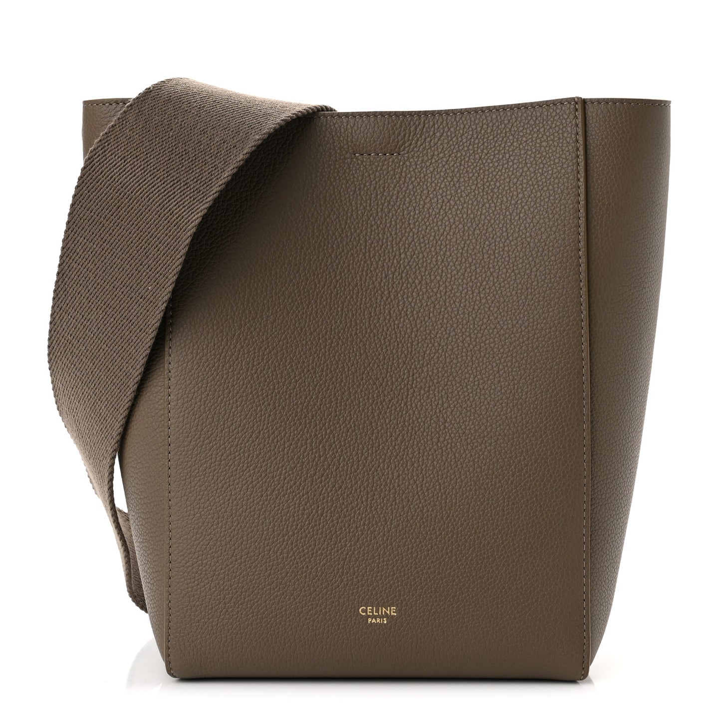 Soft Grained Calfskin Small Sangle Bucket Bag Taupe