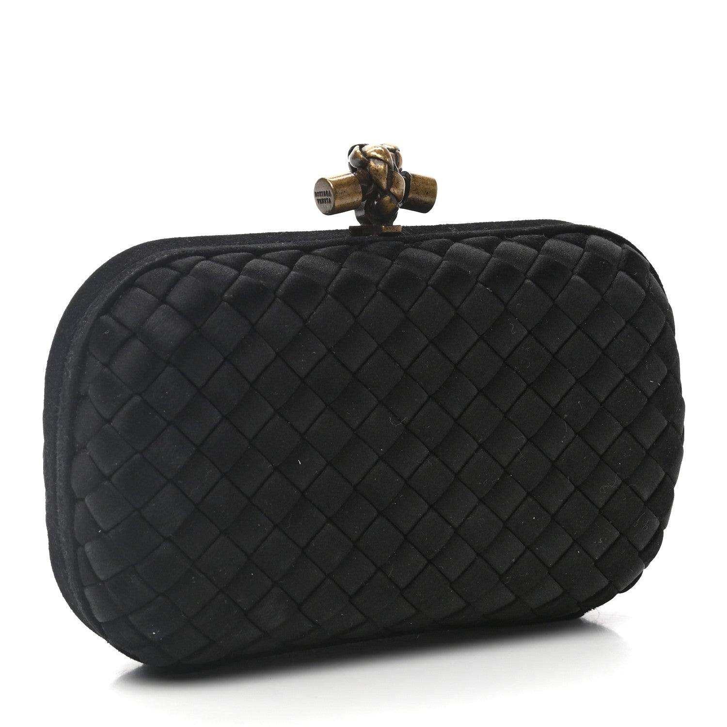 Bottega Veneta Satin Intreccio Impero Knot Clutch Black 3 of 6