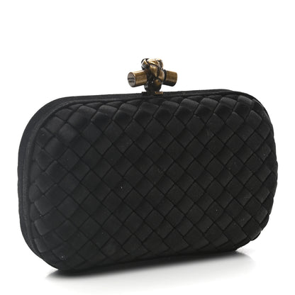Bottega Veneta Satin Intreccio Impero Knot Clutch Black 3 of 6