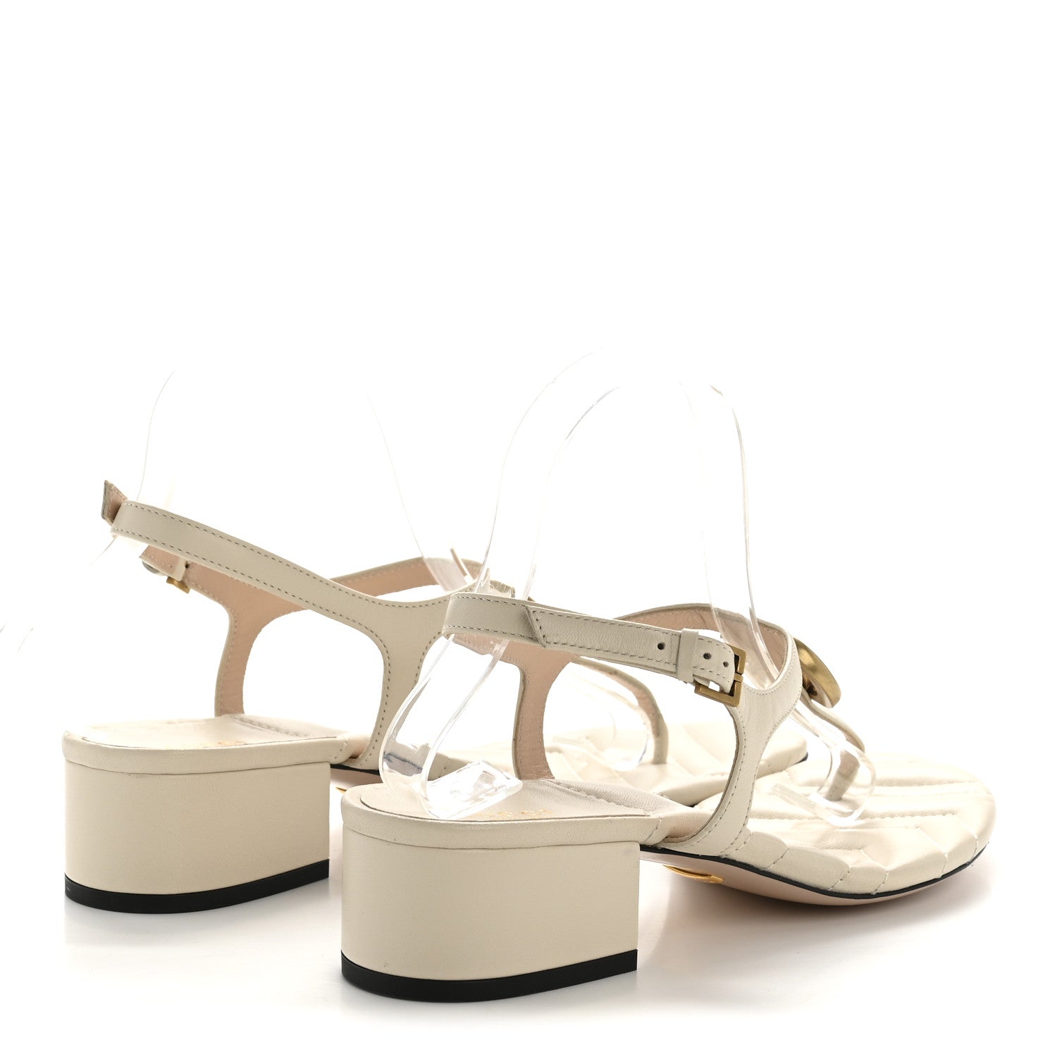 Gucci Nappa Matelasse Double G 35mm Thong Sandals 40 Mystic White 5 of 9