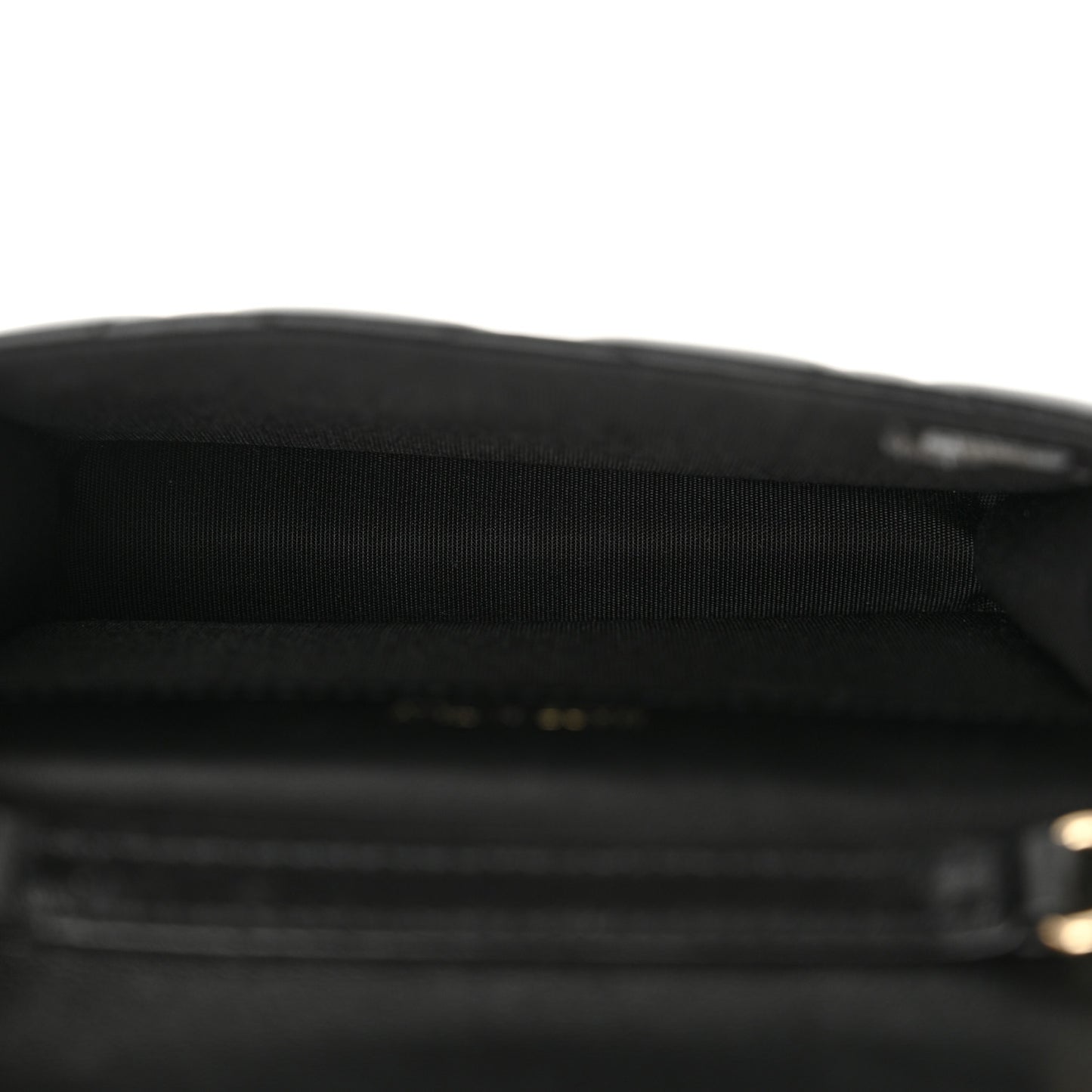 Shiny Lambskin Ribbon Quilted Flap Belt Bag Black
