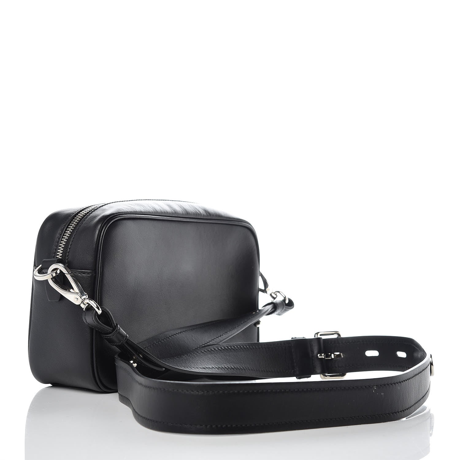 Prada City Calfskin Racing Logo Camera Bag Black Fuxia 3 of 11