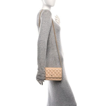 Chanel Caviar Quilted Wallet on Chain WOC Beige 2 of 12