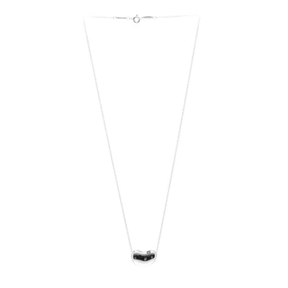 Tiffany Sterling Silver 18mm Elsa Peretti Bean Pendant Necklace 3 of 4