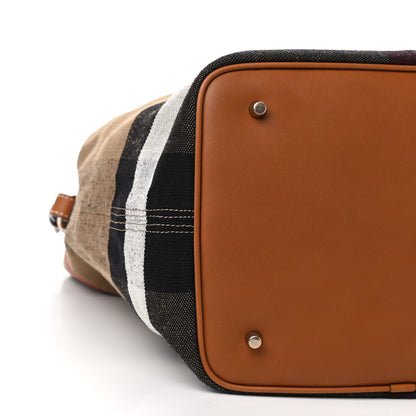 Burberry Canvas Mega Check Medium Ashby Hobo Saddle Brown 10 of 11