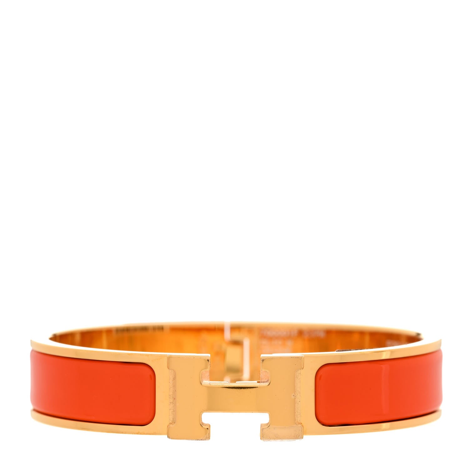 Hermes Enamel Narrow Clic Clac H Bracelet PM Orange 1 of 6