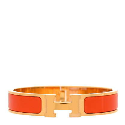 Hermes Enamel Narrow Clic Clac H Bracelet PM Orange 1 of 6