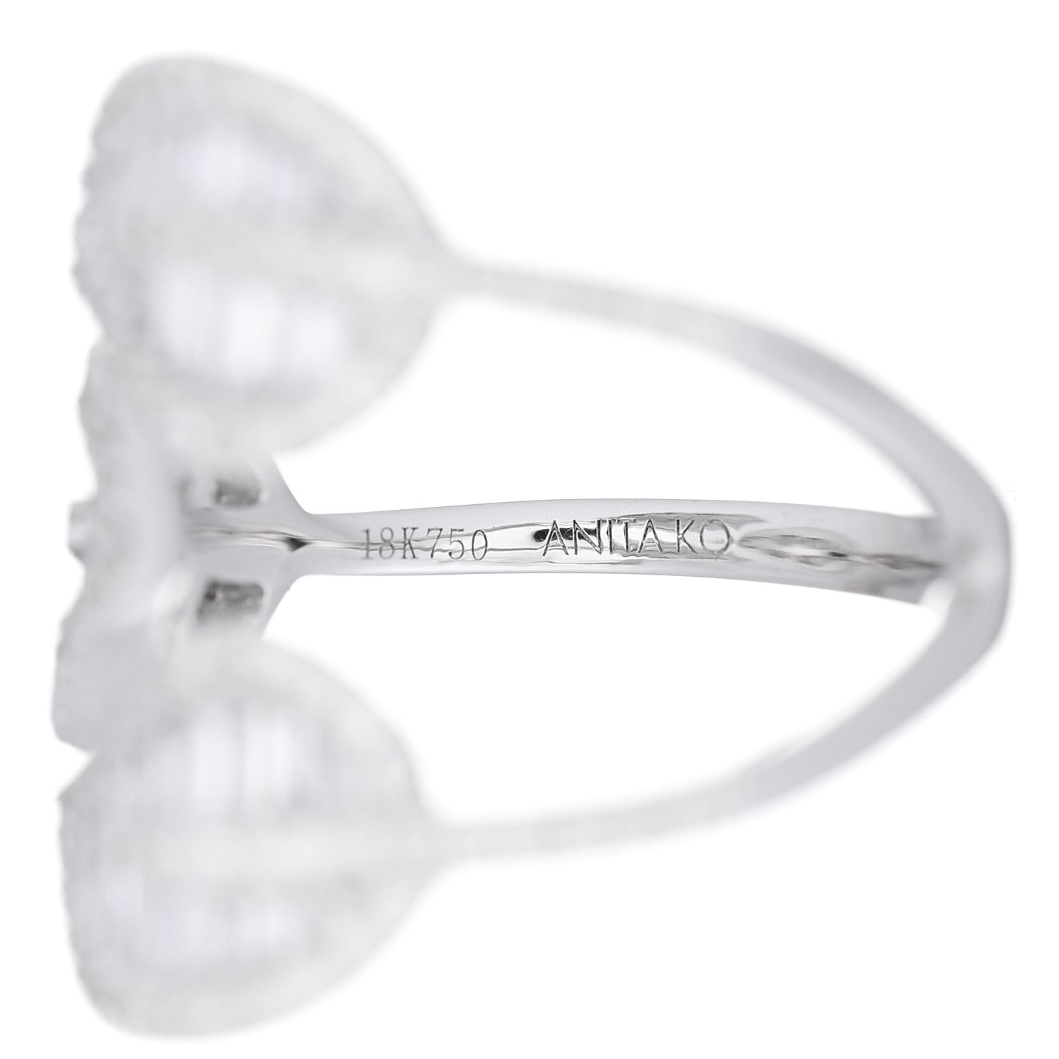 Anita Ko 18K White Gold Diamond Tri-Leaf Ring 49 5 4 of 4