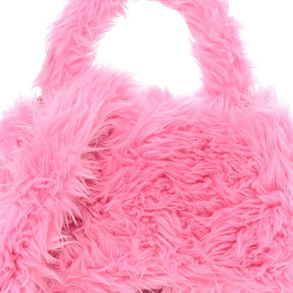 Balenciaga Faux Fur Medium Fluffy Hourglass Top Handle Bag Pink 9 of 13