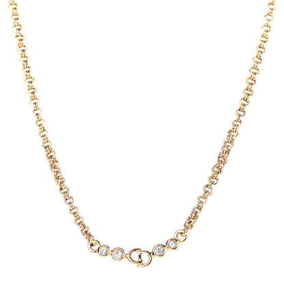 Christian Dior Crystal Chain Necklace Gold 1 of 5
