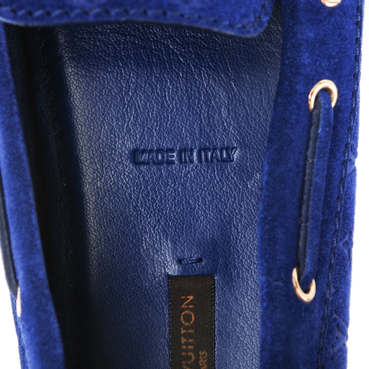 Louis Vuitton Suede Monogram Gloria Loafers 37.5 Blue Roi 7 of 7