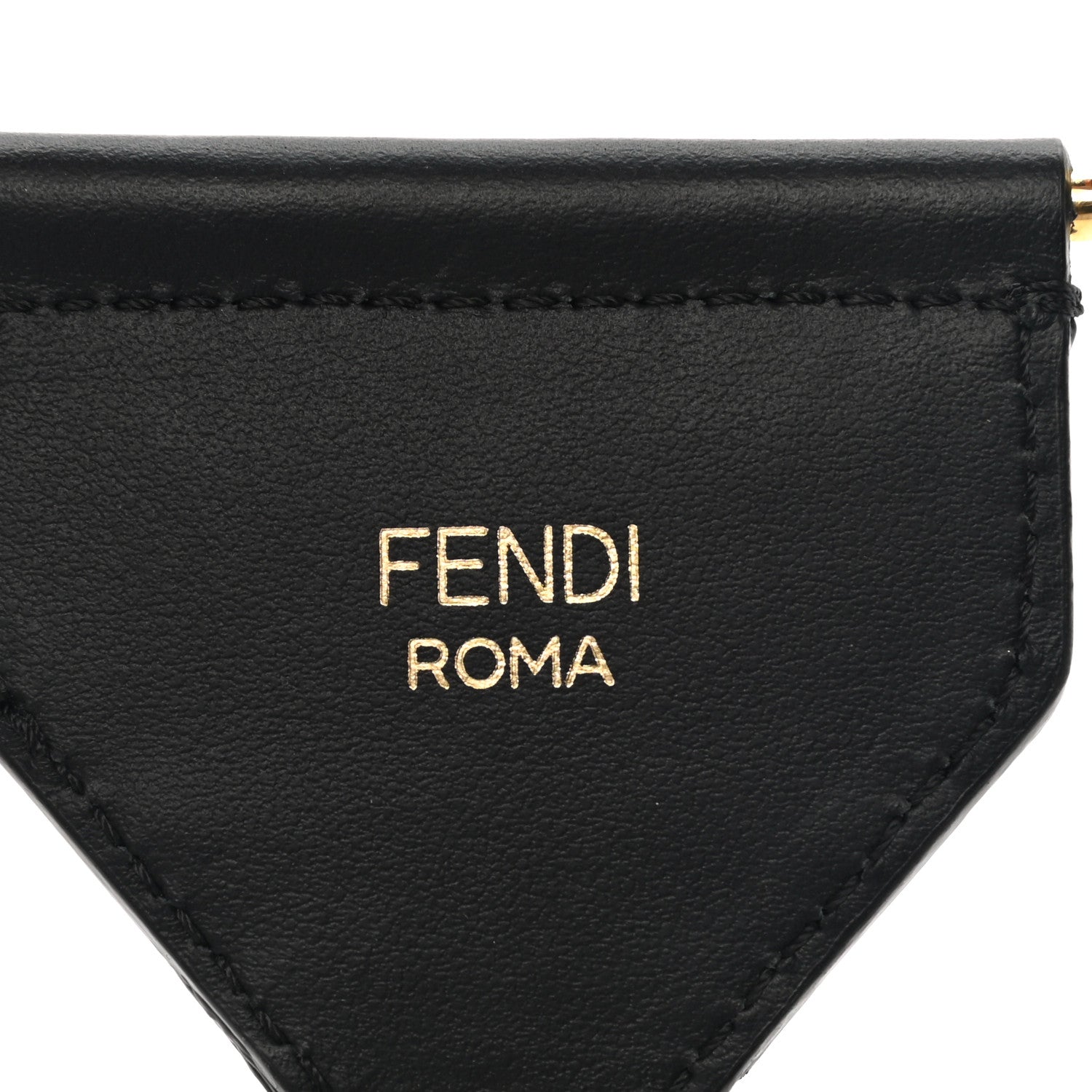 Fendi Cannete Ribbon Poly Vitello Century Logo Adjustable Strap You White Brandy Black 4 of 5