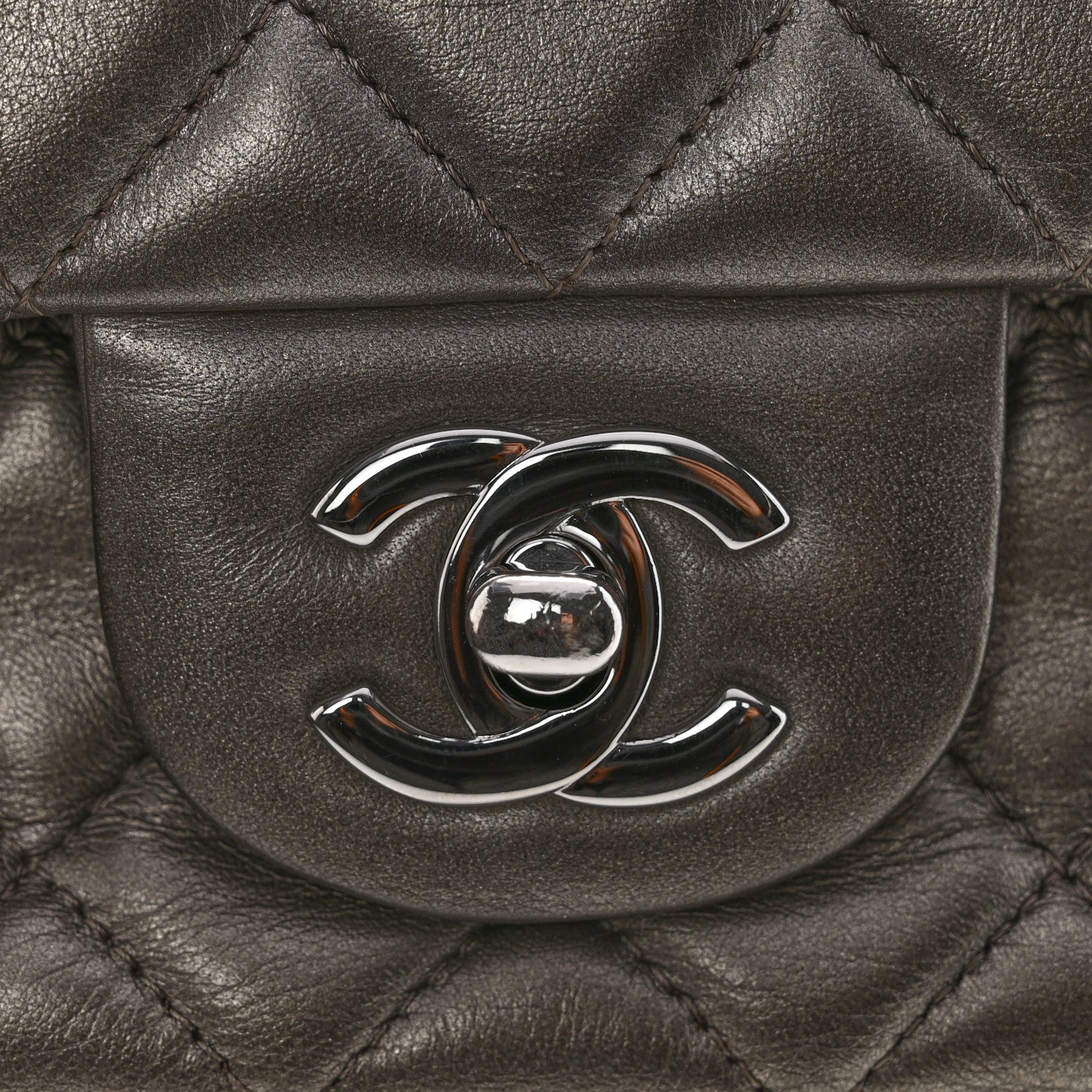 Chanel Metallic Lambskin Quilted Mini Rectangular Flap Ruthenium 11 of 13