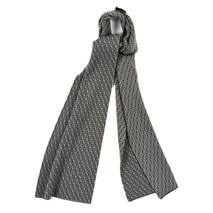 Fendi Wool FF Scarf White Grey 1 of 3