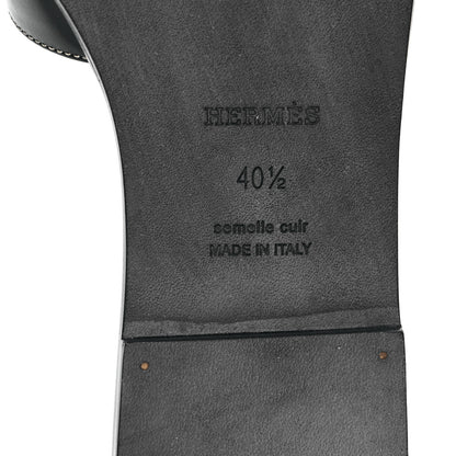 Hermes Box Calfskin Oran Sandals 40.5 Black 6 of 9
