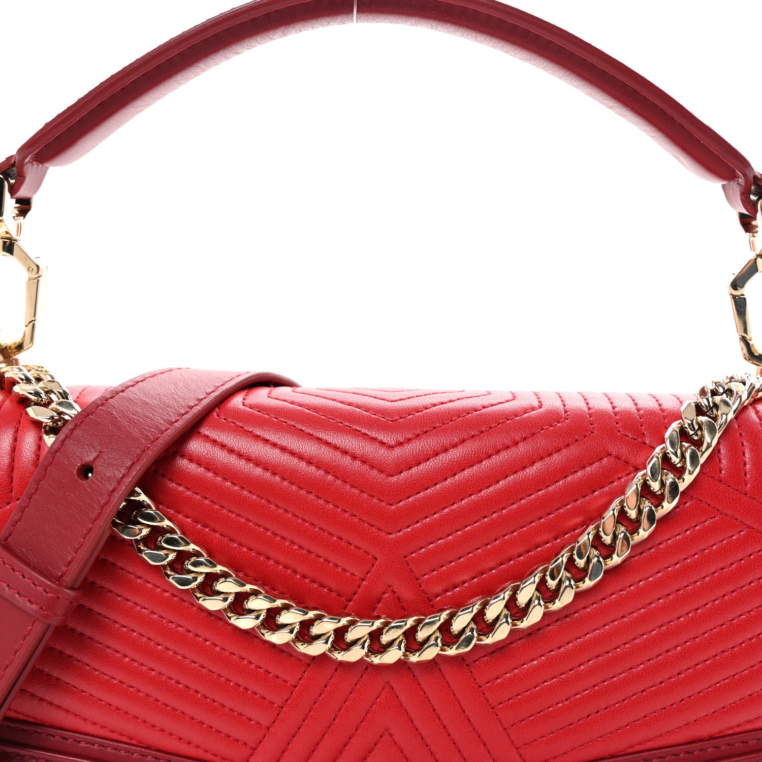 Bulgari Quilted Nappa Smooth Calfskin Serpenti Forever Diamond Blast Shoulder Bag Red 7 of 9