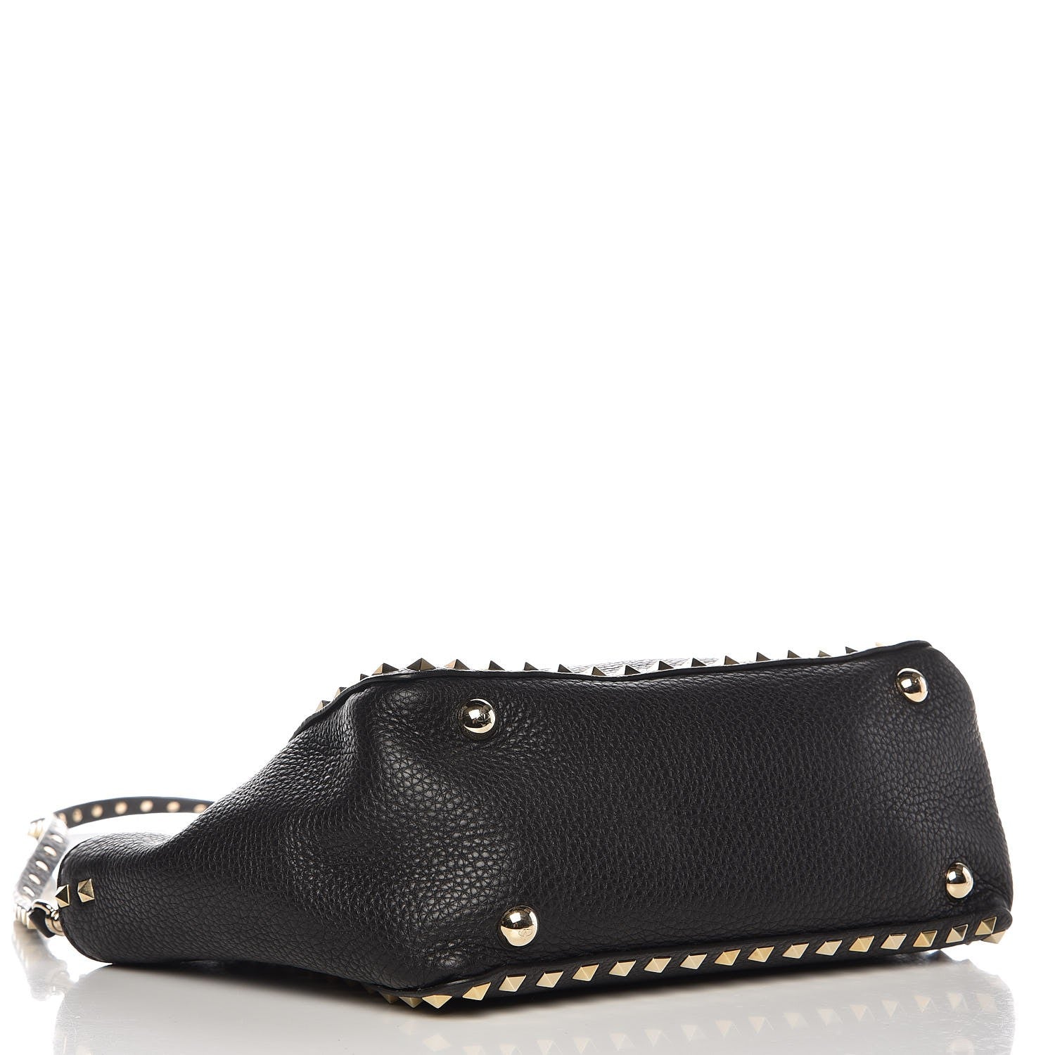 Valentino Garavani Grained Calfskin Small Rockstud Tote Black 5 of 9