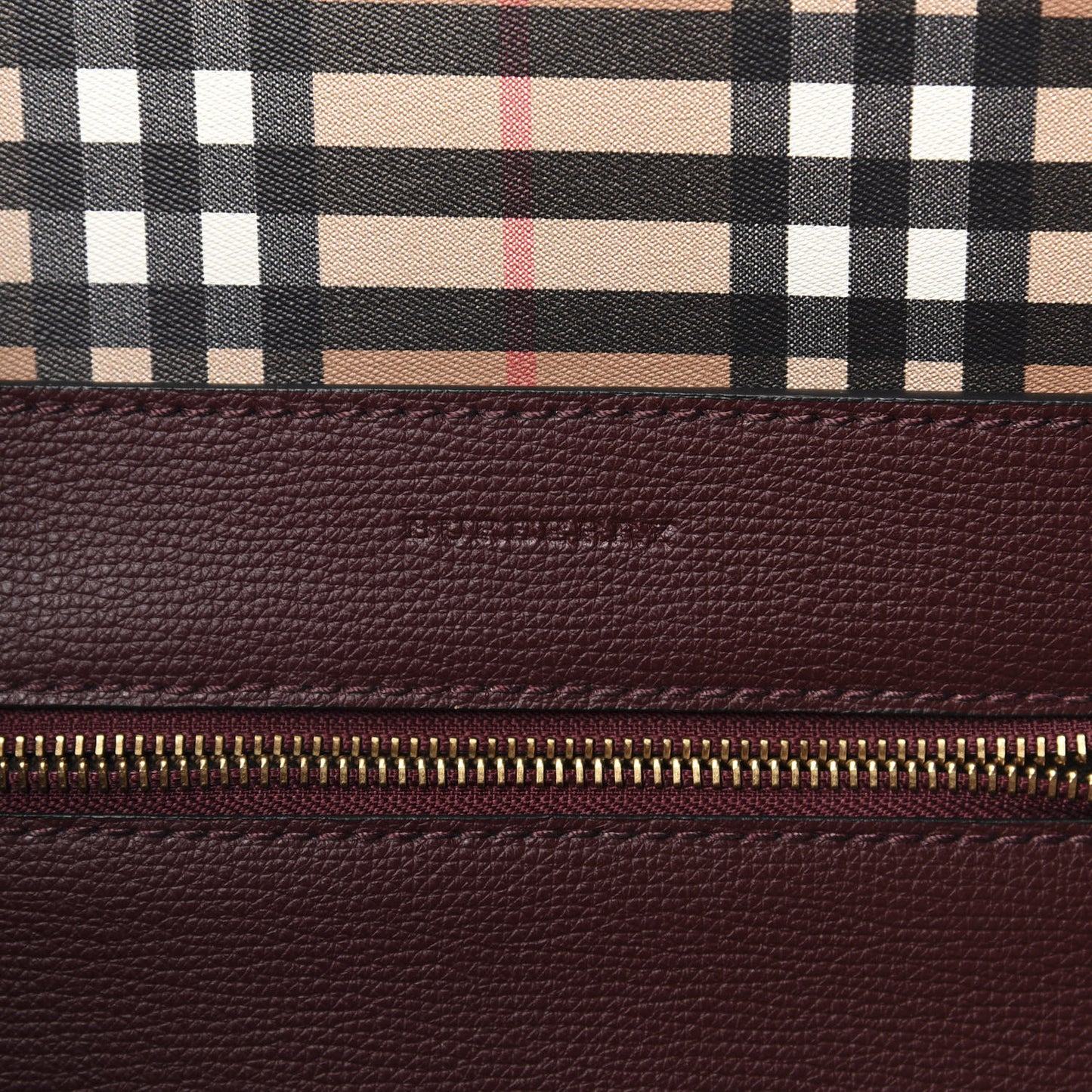 Calfskin Crest Embossed Large Tote Burgundy