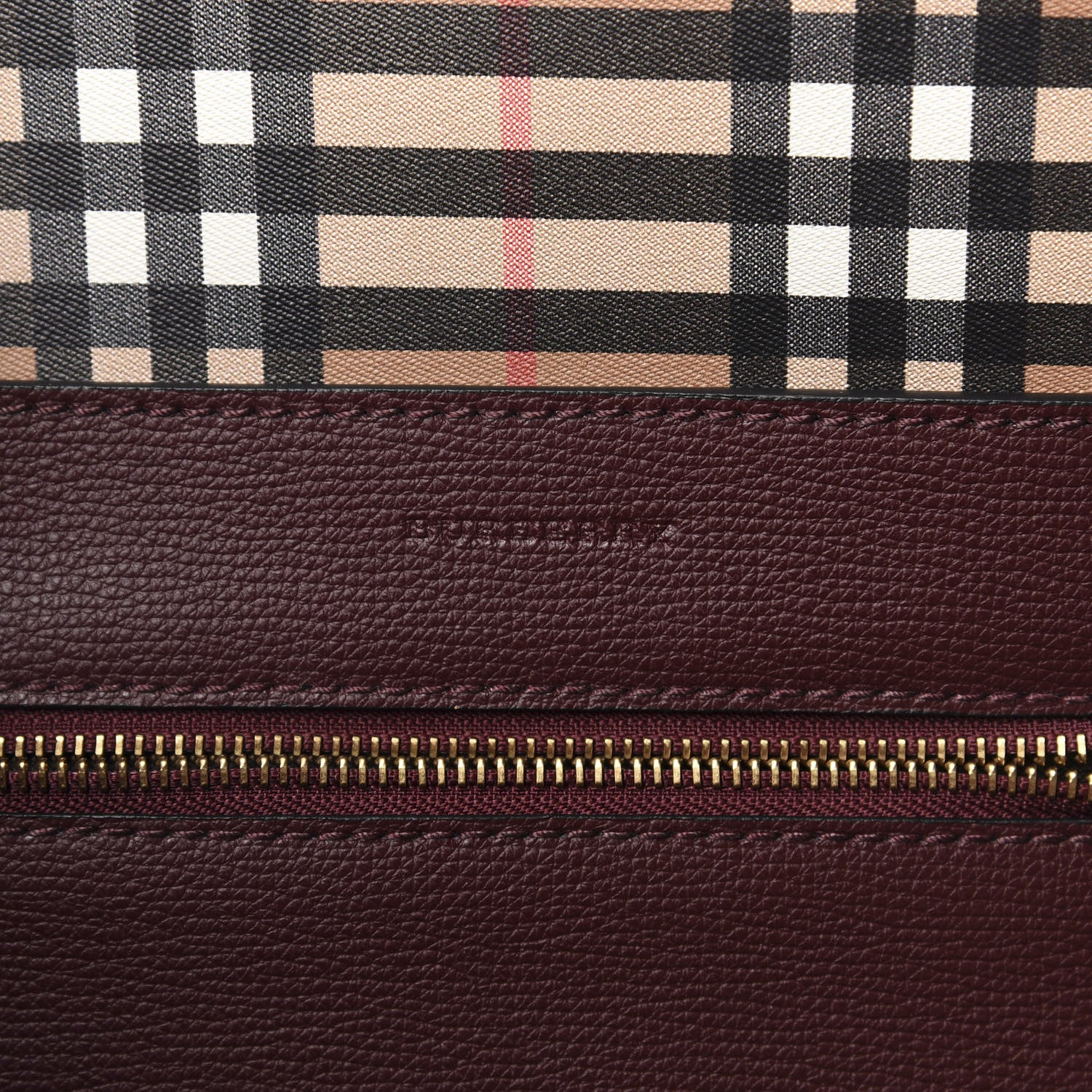 Burberry Calfskin Crest Embossed Large Tote Burgundy 6 of 10