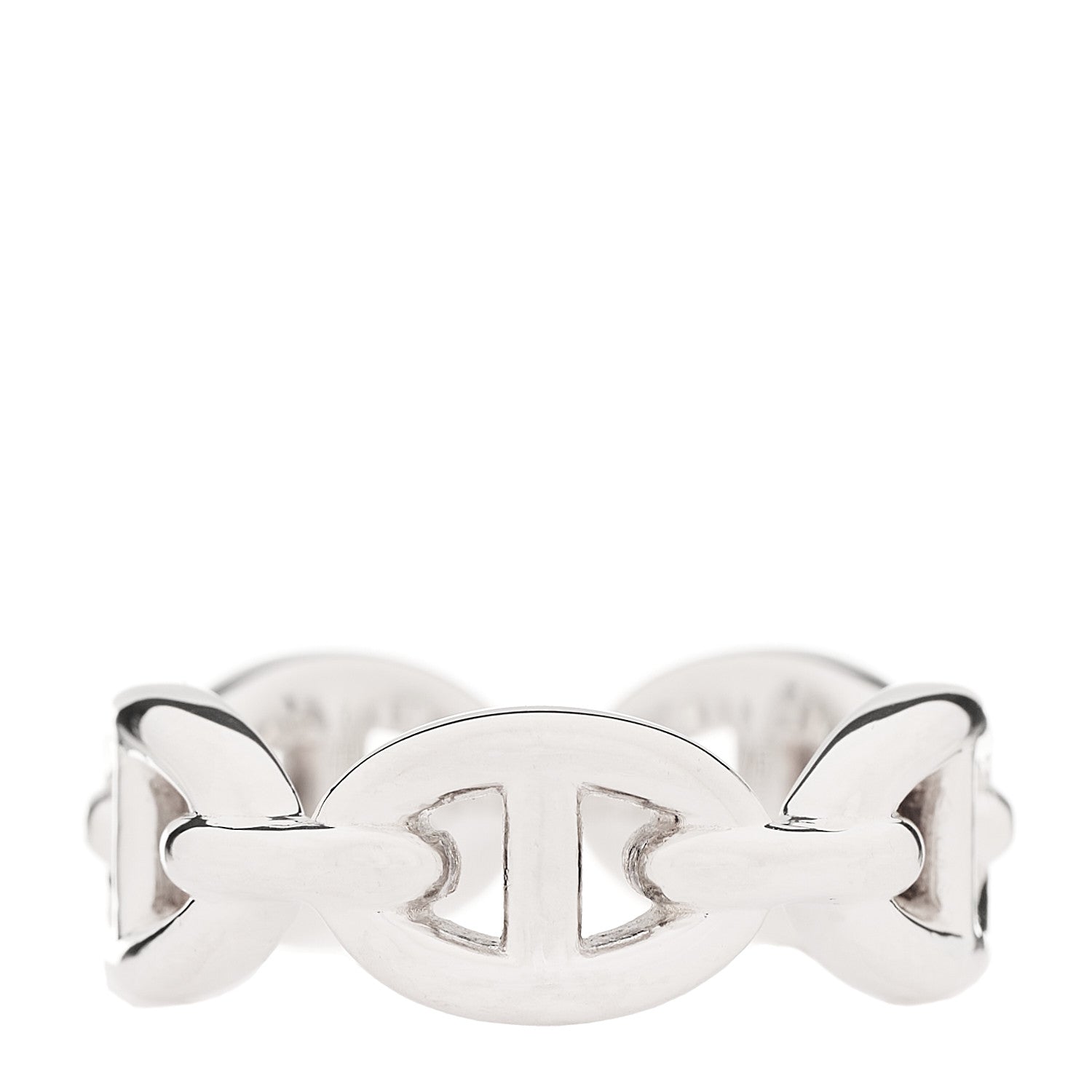 Hermes Sterling Silver PM Chaine d'Ancre Enchainee Band Ring 52 6 1 of 7